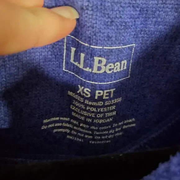 L.L. Bean Quarter Snap Knit Fleece Sweater Jacket Blue Women's XS Petite - Picture 4 of 12